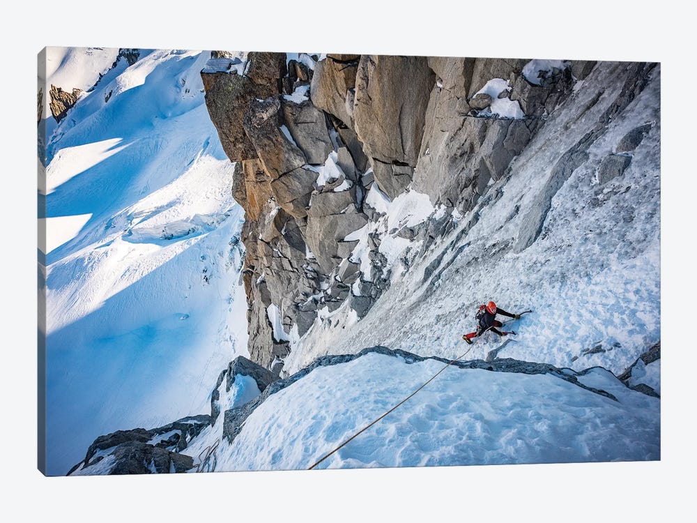 A Climber On The North Face Of Tour Ronde, Chamonix, France - I by Alex Buisse 1-piece Canvas Wall Art