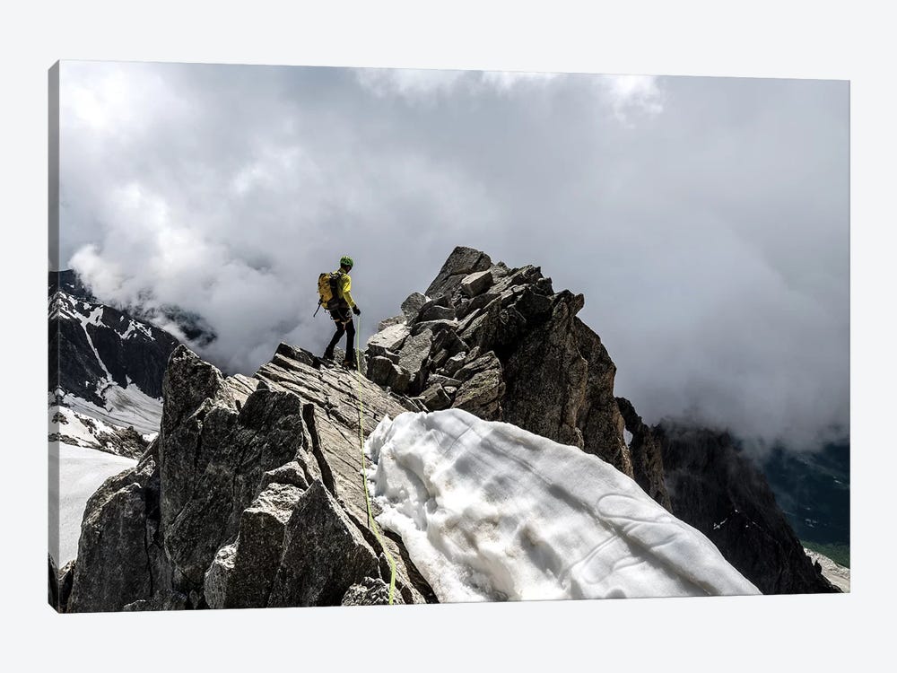 A Climber On Tour Ronde, Chamonix, France - III by Alex Buisse 1-piece Art Print