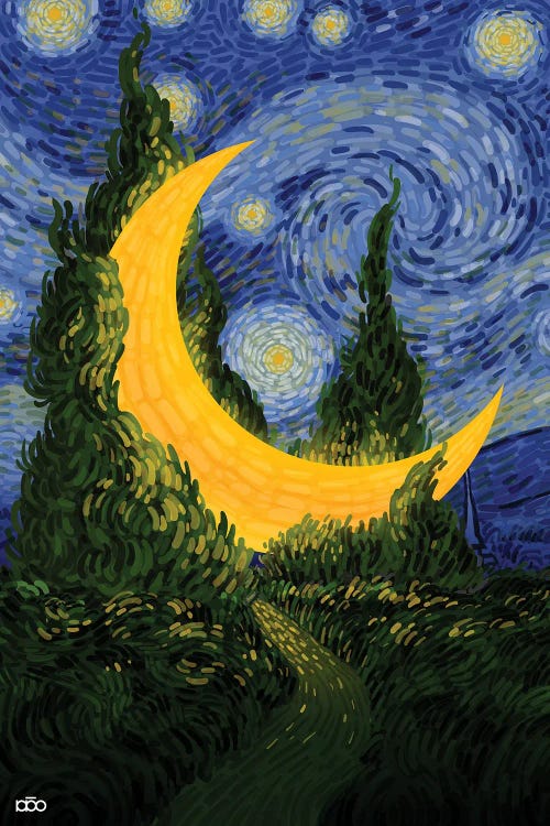 Moon And Cedar by Alireza Karimi Moghaddam wall art