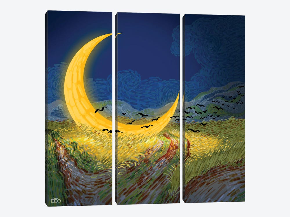A Moon In The Last Night by Alireza Karimi Moghaddam 3-piece Canvas Wall Art