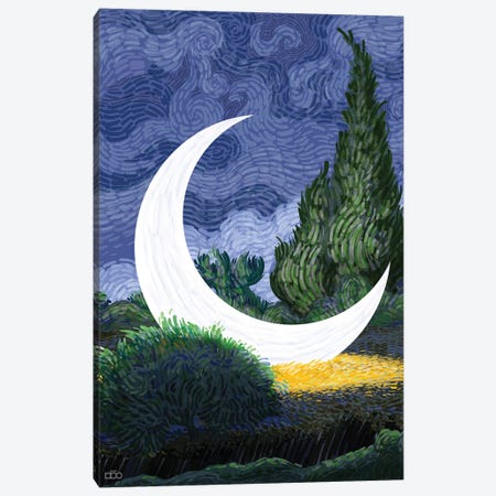 Moon In The Weat Farm Canvas Print #ALZ20} by Alireza Karimi Moghaddam Canvas Print