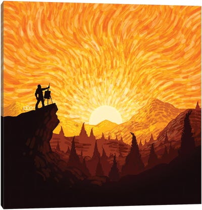 Mountain Sunrise Canvas Art Print - Alireza Karimi Moghaddam