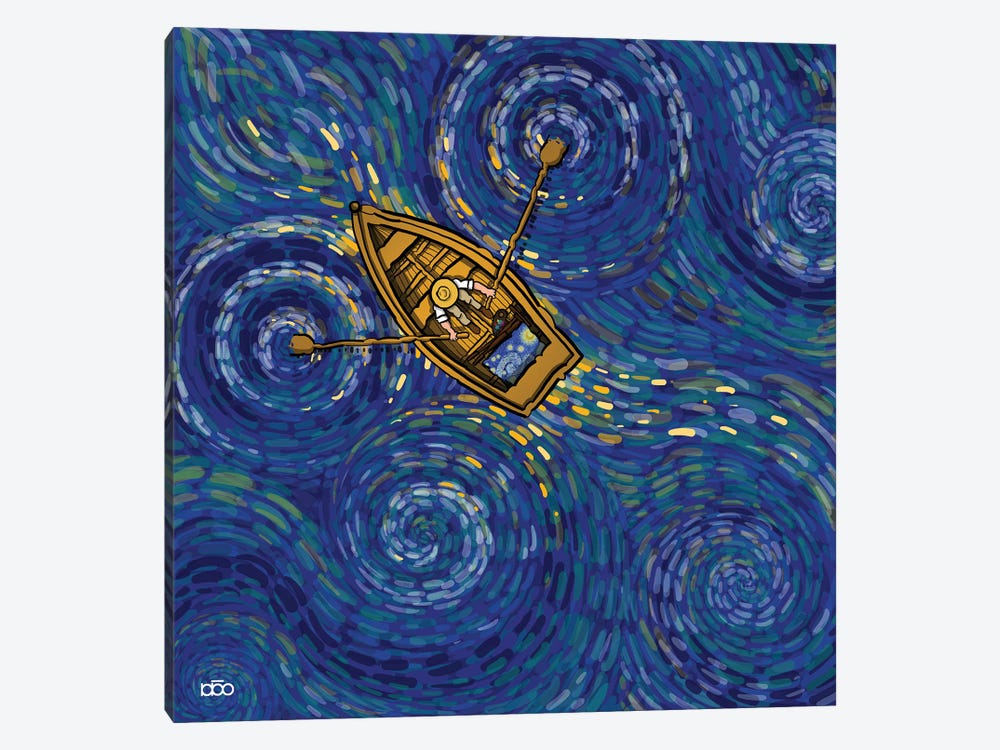 Paddling In A Starry Lake by Alireza Karimi Moghaddam 1-piece Canvas Art