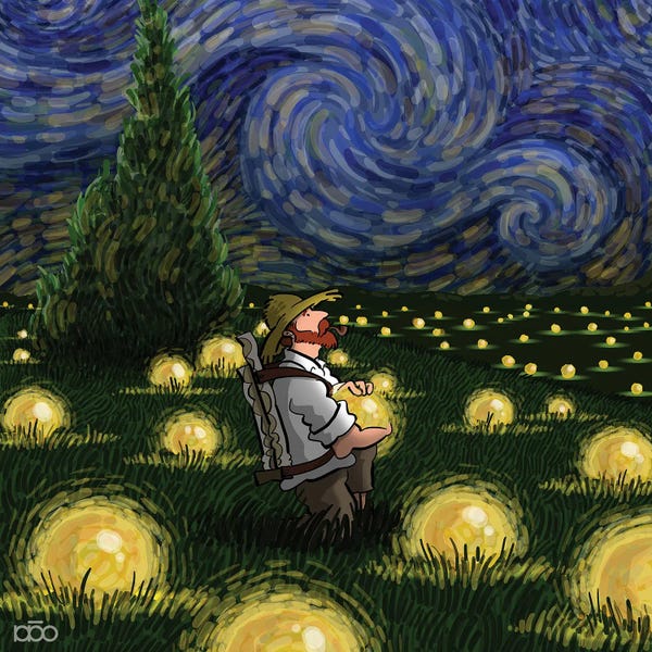 Van Gogh & Friends: Starry Cristal Ball by Alireza Karimi Moghaddam
