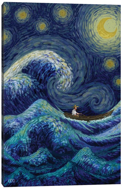 Stormy Night Canvas Art Print - Starry Night Collection