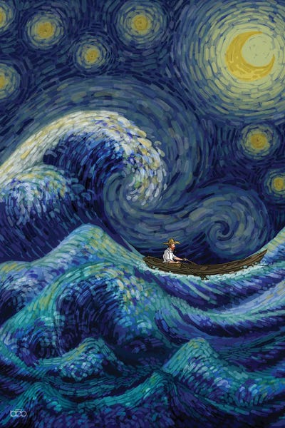 Rowboats: Stormy Night by Alireza Karimi Moghaddam