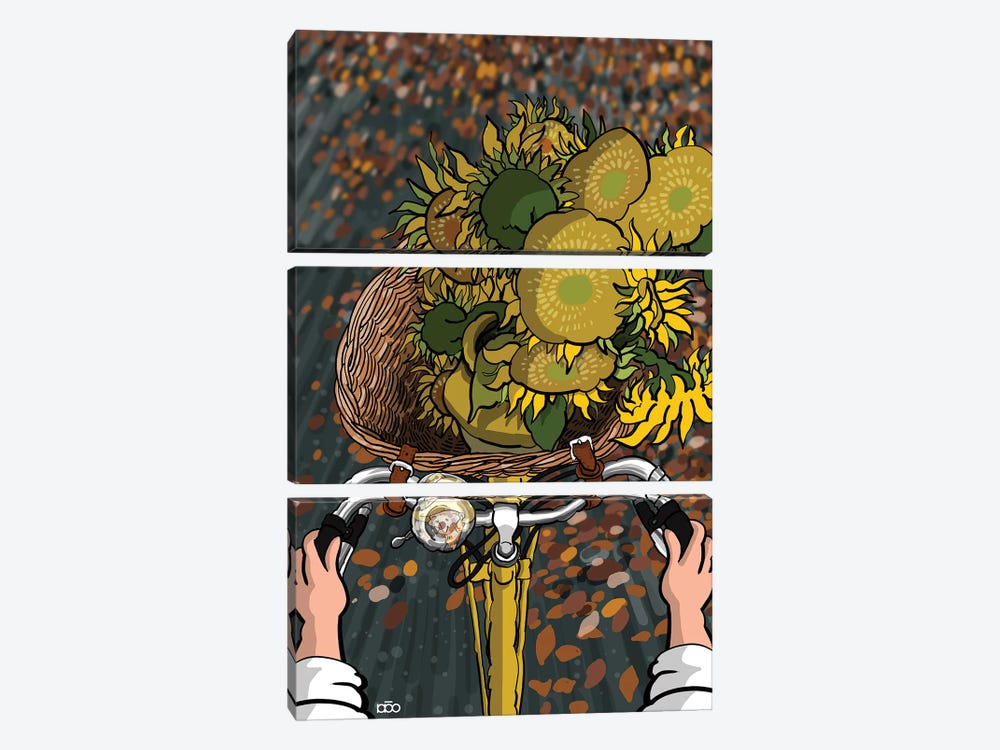 Sunflower Souvenir by Alireza Karimi Moghaddam 3-piece Canvas Print