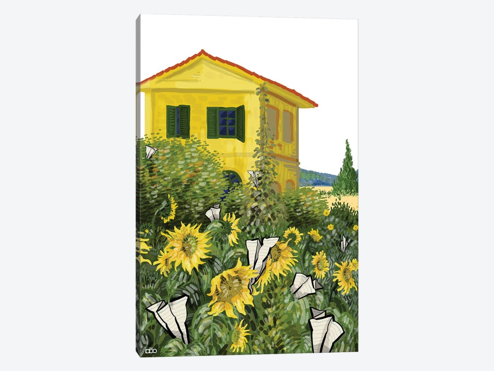 Yellow House by Alireza Karimi Moghaddam 1-piece Canvas Art