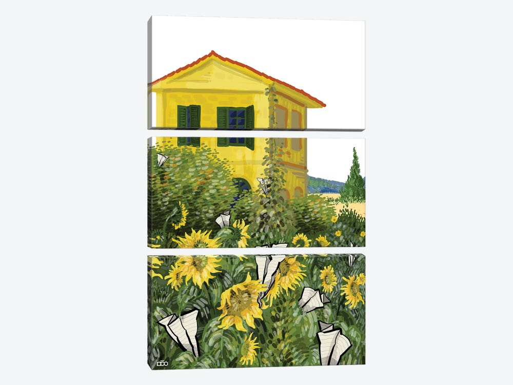 Yellow House by Alireza Karimi Moghaddam 3-piece Canvas Artwork
