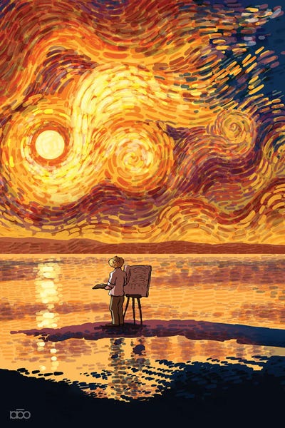 Van Gogh & Friends: Dawn In The Seaside by Alireza Karimi Moghaddam
