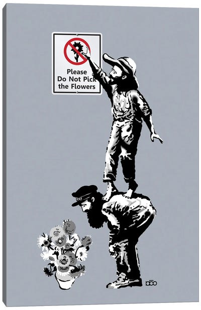 Don't Pick Flowers Canvas Art Print - Similar to Banksy