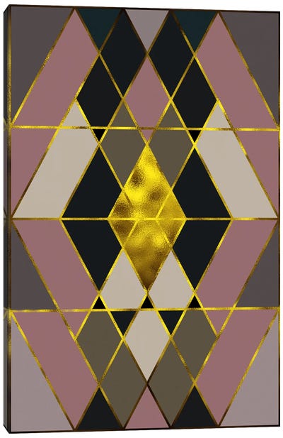 Trinity Gold Canvas Art Print - Abstract Modern Art