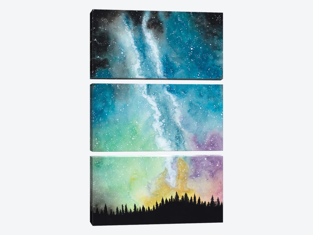 Magical Night Sky by Amaya Bucheli 3-piece Canvas Print