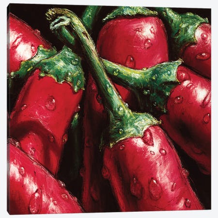 Hot Peppers Canvas Print #AMC4} by AlmaCh Canvas Art Print