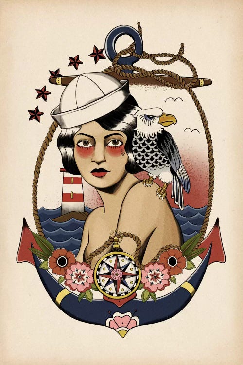 American Mermaid by 5by5collective wall art
