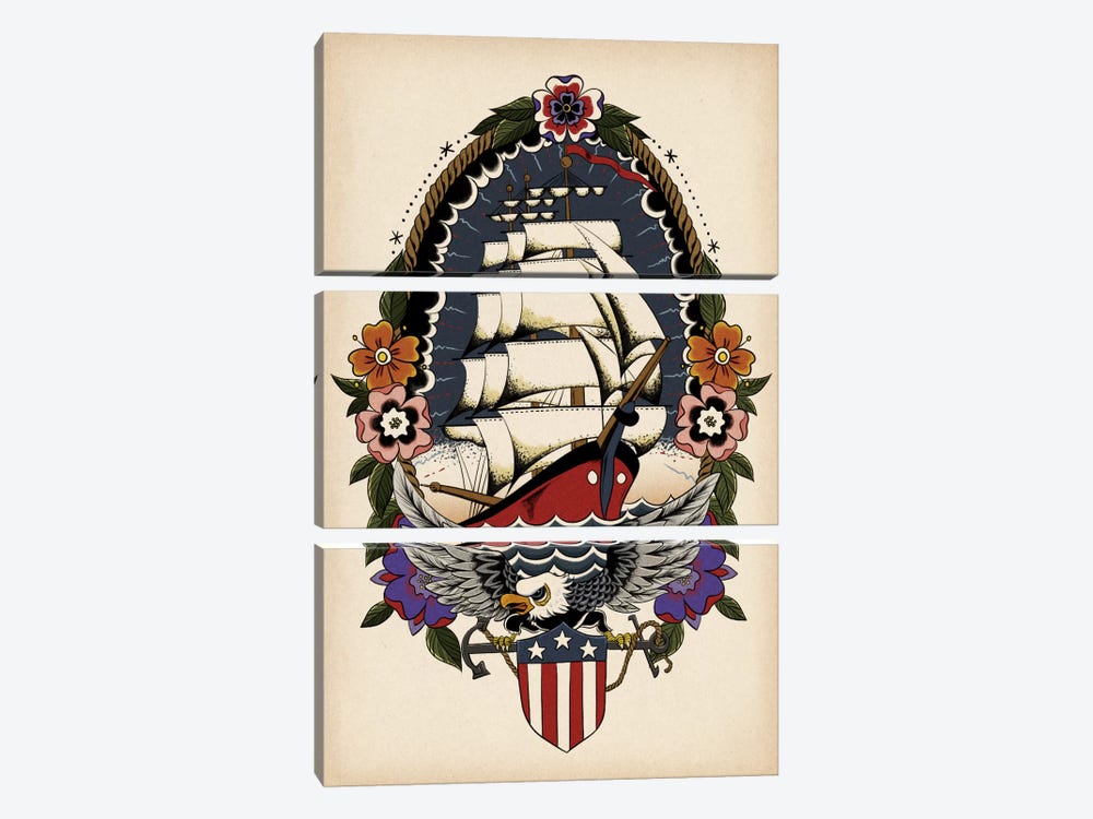 From Sea to Shining Sea by 5by5collective 3-piece Art Print