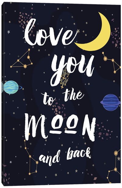 To The Moon Canvas Art Print - Amanda Murray