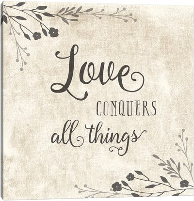 Love Conquers Canvas Art Print - Amanda Murray
