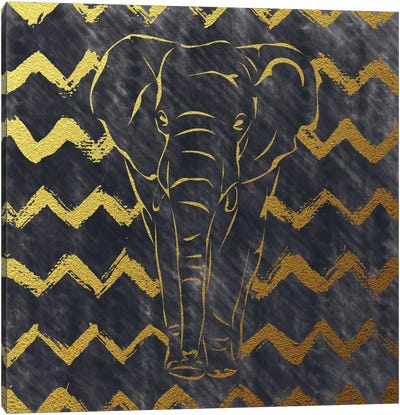 Brushed Elephant Canvas Art Print - Wildlife Art