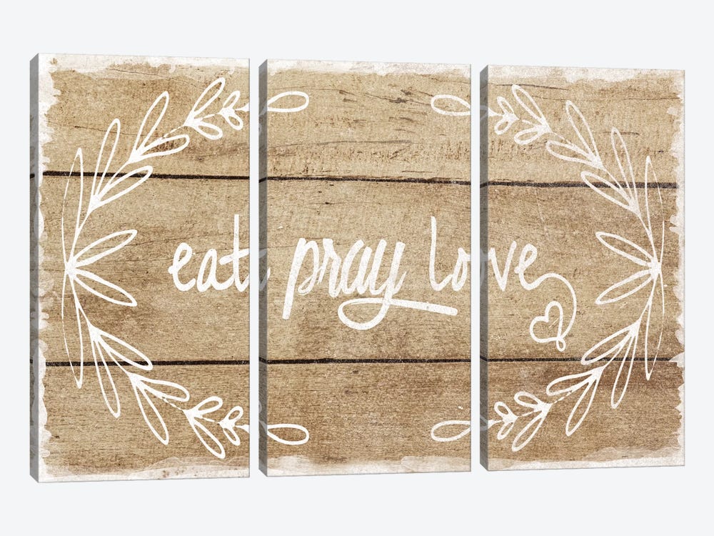 Eat, Pray, Love by Amanda Murray 3-piece Canvas Artwork