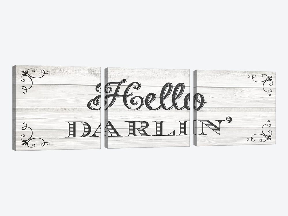 Hello Darlin' by Amanda Murray 3-piece Canvas Art Print