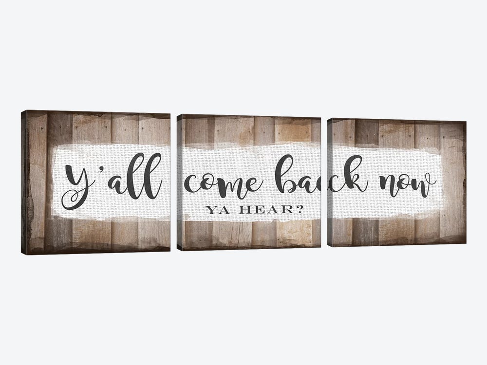 Y'all Come Back Now by Amanda Murray 3-piece Canvas Print