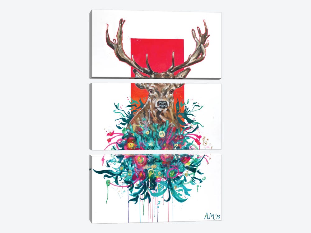Deer Final by Armando Mesias 3-piece Canvas Art Print