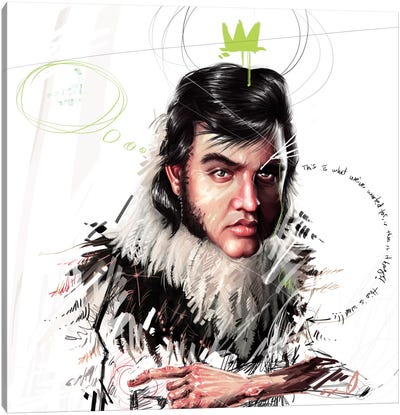 Elvis Canvas Art Print - Crown Art