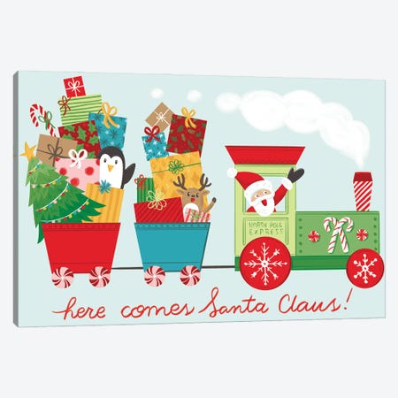 Here Comes Santa Claus Canvas Print #AMG105} by Amanda Mcgee Canvas Wall Art