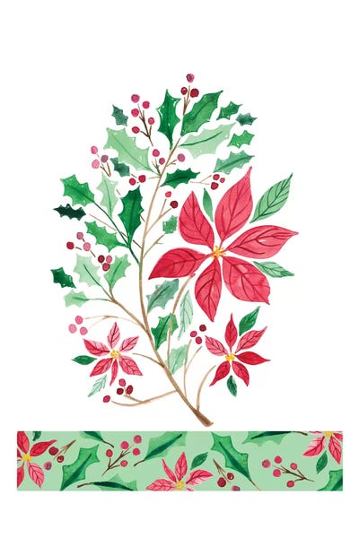 Poinsettias: Christmas Berries I by Amanda Mcgee