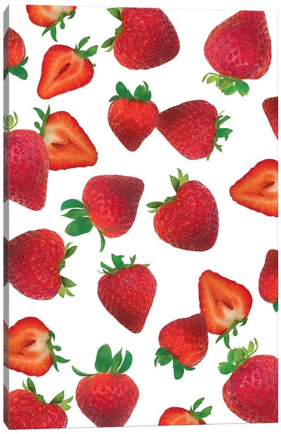 Fresh Strawberries Canvas Art Print - Berry Art