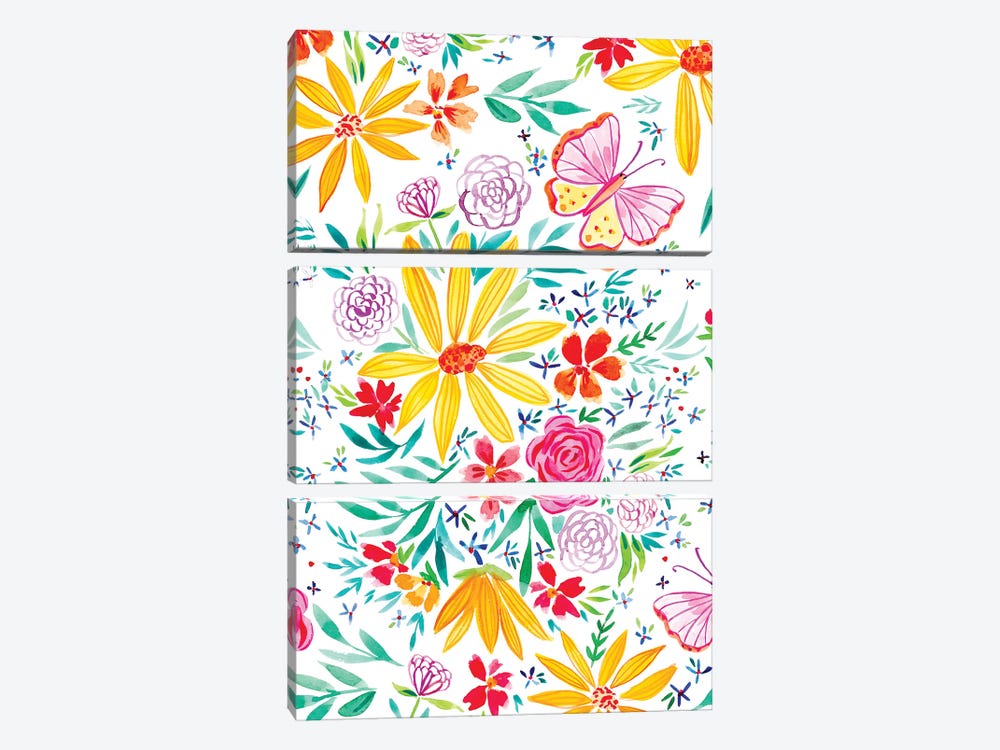 Painted Garden IV by Amanda Mcgee 3-piece Canvas Print