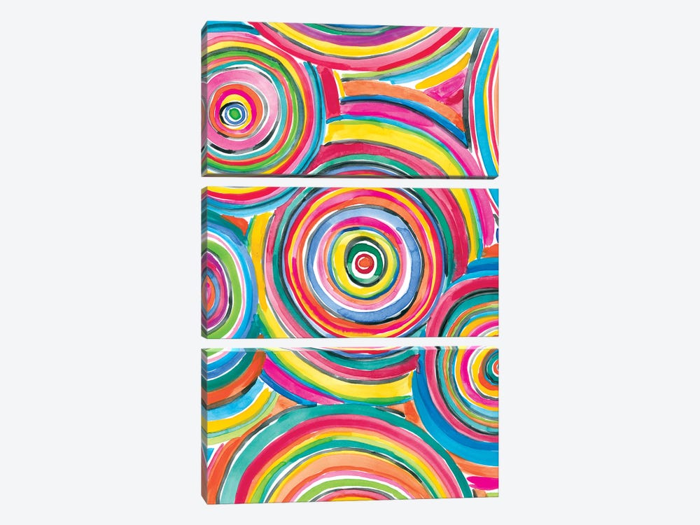 Colorfully Happy II by Amanda Mcgee 3-piece Canvas Art Print