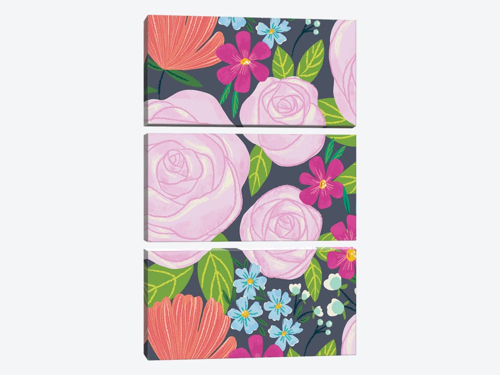 Floral Radiance IV by Amanda Mcgee 3-piece Canvas Print
