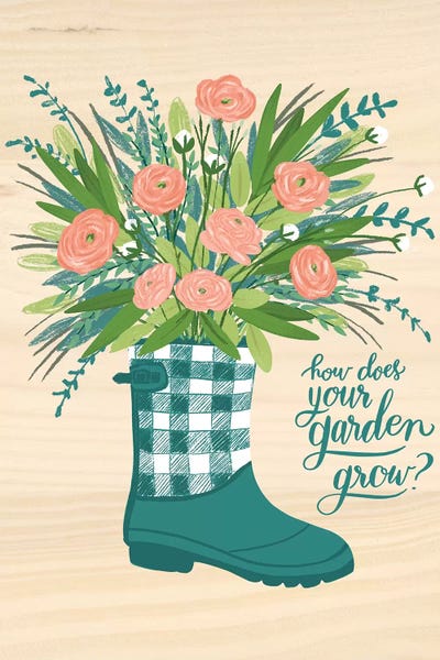 Boots: Farmhouse Flowers IV by Amanda Mcgee