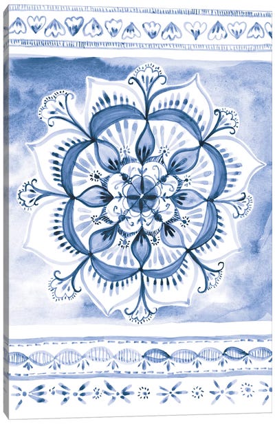 Indigo Vibes II Canvas Art Print - Mandala Art