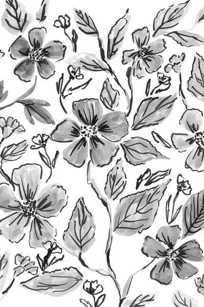 Ink Florals III by Amanda Mcgee framed canvas print