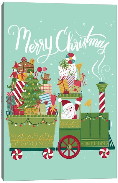 Merry Christmas Canvas Art Print - Santa Claus Art