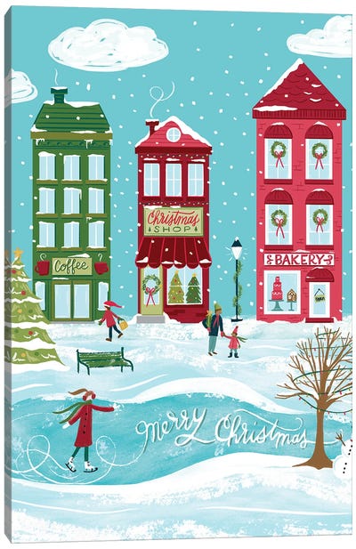 Christmas Town Canvas Art Print - Christmas Scenes