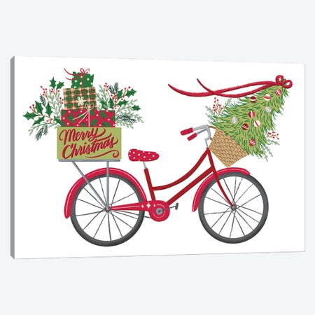Christmas Bicycle Canvas Print #AMG98} by Amanda Mcgee Canvas Art