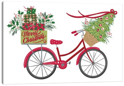 Christmas Bicycle Canvas Art Print - Amanda McGee