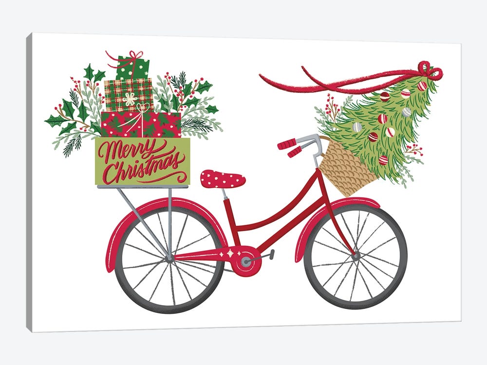 Christmas Bicycle by Amanda Mcgee 1-piece Canvas Print