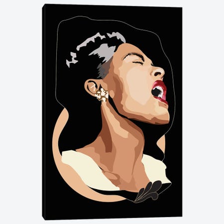 Billie Holiday Canvas Print #AMK10} by Anna Mckay Canvas Wall Art