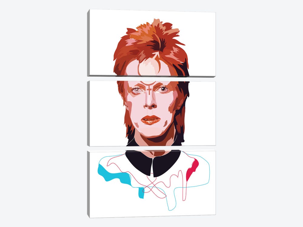 David Bowie by Anna Mckay 3-piece Canvas Artwork