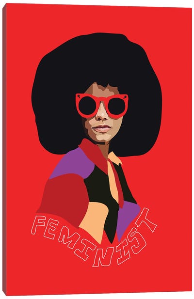 Feminist Afro Canvas Art Print - I Am My Own Muse