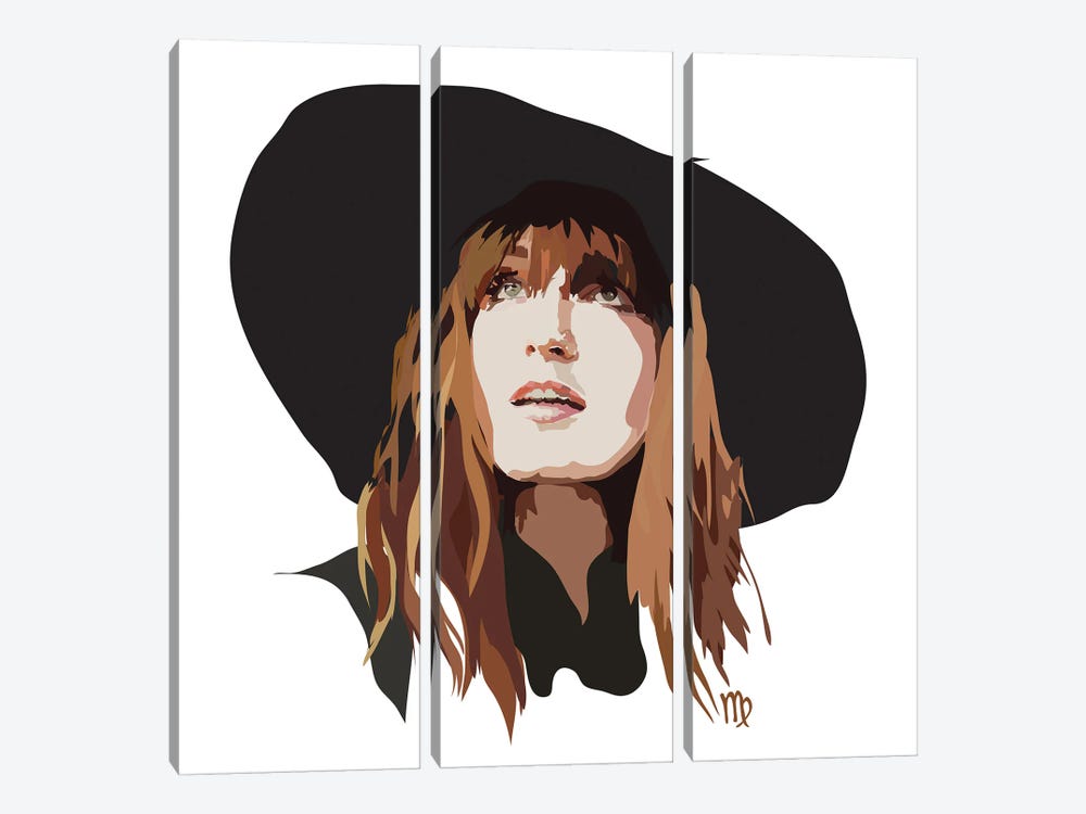 Florence Welch by Anna Mckay 3-piece Canvas Print