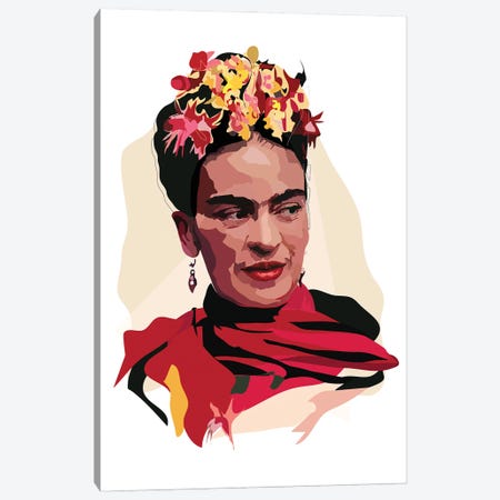 Frida Flowers Canvas Print #AMK28} by Anna Mckay Canvas Print