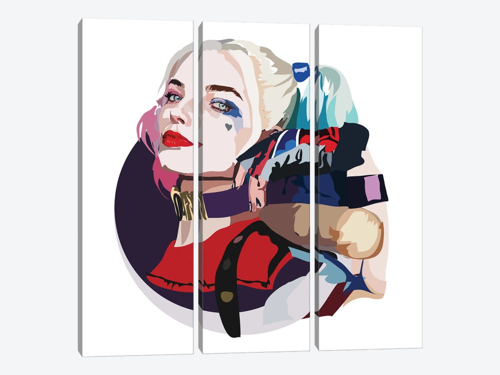 Harley Quinn by Anna Mckay 3-piece Canvas Artwork