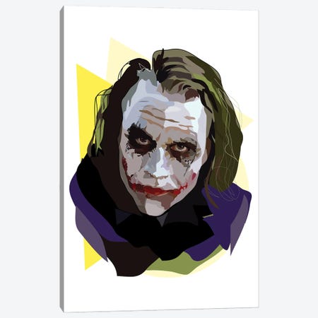 Heath Ledger Joker Canvas Print #AMK32} by Anna Mckay Canvas Wall Art