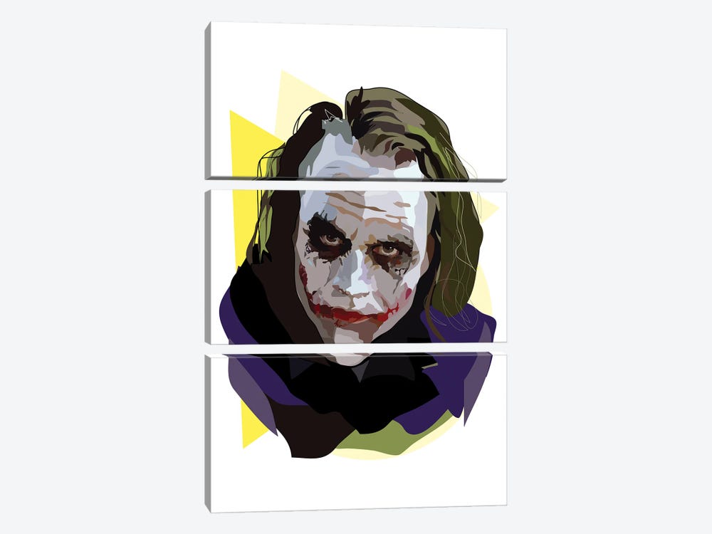 Heath Ledger Joker by Anna Mckay 3-piece Canvas Art Print